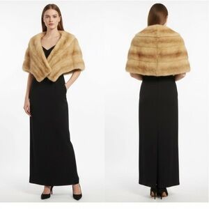 Fashion furs Real mink fur cape